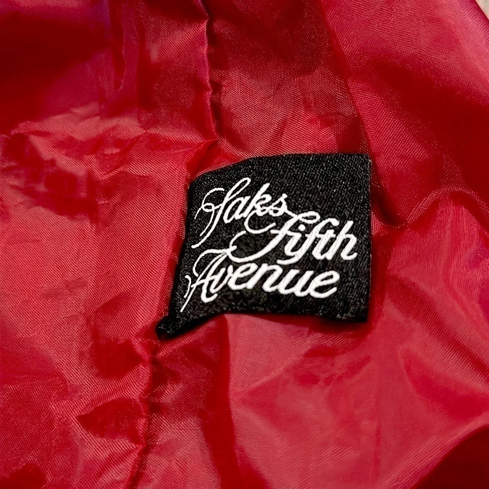 Saks Fifth Avenue Red Tote Bag with removable zebra tag NWT